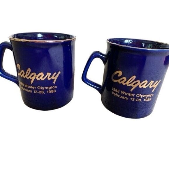 2 Maxwell House 1988 Calgary Winter Olympics Coffee Mugs *New* - Picture 2 of 4